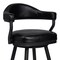 Armen Living Amador 26" Counter Height Barstool in a Black Powder Coated Finish and Vintage Black Faux Leather 721535746965 - alternate 7